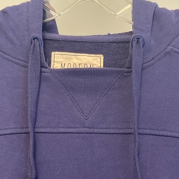 Modern‎ Canvas Blue Hoodie frayed botton Pre-owned 100% Cotton 2XL - Picture 2 of 6